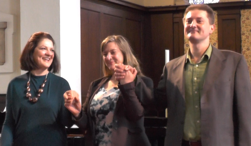 Stephen Cviic with Antonia Cviic, centre, and Scilla Stewart